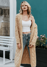 Thick needle sweater cardigan - WOMONA.COM