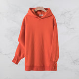 Solid color hooded sweater - WOMONA.COM