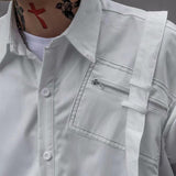 Loose white long sleeve shirt men - WOMONA.COM