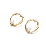 Personality Irregular Round Pearl Earrings - WOMONA.COM