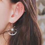 Sun and Moon Crystal Earrings - WOMONA.COM