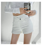 A-line Denim Hot Pants - WOMONA.COM