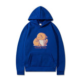 Printed Hooded Plus Fleece Sweater - WOMONA.COM