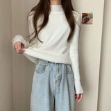 Half High Neck Bottoming Sweater - WOMONA.COM