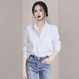 Slim Fit White Shirt - WOMONA.COM
