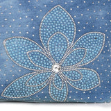 Diamond Flower Denim Bag - WOMONA.COM