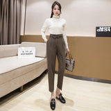 Nine-point Cigarette Harem Trousers - WOMONA.COM