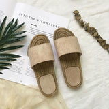 Grass Rattan Slippers Beach Shoes - WOMONA.COM