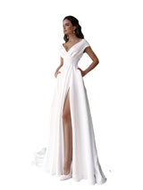 V-Neck Solid Color Floor Long Dress - WOMONA.COM