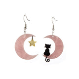 Moon cat earrings - WOMONA.COM