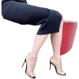 New Heart-shaped Gemstone Transparent Stiletto Sandals - WOMONA.COM