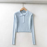 short long-sleeved sweater - WOMONA.COM