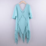 Deep V Hollow Dress - WOMONA.COM