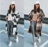 Plaid Single-breasted Casual Shirt Jacket - WOMONA.COM