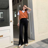 Suit Mopping Straight Trousers - WOMONA.COM