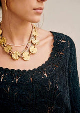 both sides can wear crochet knit top - WOMONA.COM