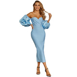 Pile Sleeve Dress - WOMONA.COM