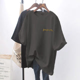 Chic White Loose Short-sleeved T-shirt - WOMONA.COM