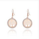 round hollow diamond earrings - WOMONA.COM
