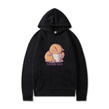 Printed Hooded Plus Fleece Sweater - WOMONA.COM