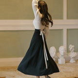 Sweater Tie Skirt - WOMONA.COM