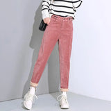 Corduroy Padded Casual Pants - WOMONA.COM