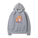 Printed Hooded Plus Fleece Sweater - WOMONA.COM