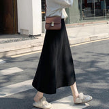 Color High Waist Knitted Skirt - WOMONA.COM