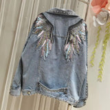 Denim Jacket Personality Versatile Casual - WOMONA.COM