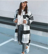 Plaid Single-breasted Casual Shirt Jacket - WOMONA.COM