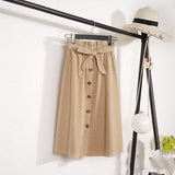 Literary A-line Over-the-Knee Skirt - WOMONA.COM