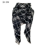 Cashmere-like Colorful Plaid Square Scarf - WOMONA.COM