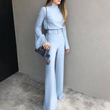 Women's solid color jumpsuit - WOMONA.COM