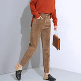 Corduroy Padded Casual Pants - WOMONA.COM