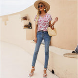 Short-sleeved Shirt Top - WOMONA.COM