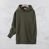 Solid color hooded sweater - WOMONA.COM