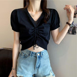 Blouse Summer Knit Short Sleeve - WOMONA.COM