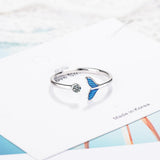 r Blue Mermaid Tail Cuff Ring - WOMONA.COM
