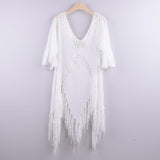 Deep V Hollow Dress - WOMONA.COM