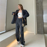 Denim Loose Wide-leg Pants - WOMONA.COM