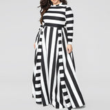 Plus Size Striped Woman\'s Dress - WOMONA.COM