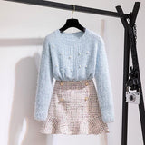 Two-piece Beaded Sweater - WOMONA.COM