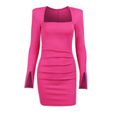 Clavicle Cuff Split Dress - WOMONA.COM