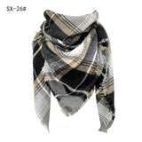 Cashmere-like Colorful Plaid Square Scarf - WOMONA.COM