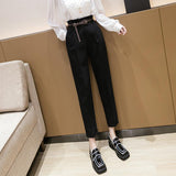 Nine-point Cigarette Harem Trousers - WOMONA.COM