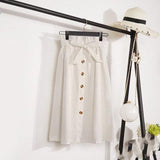 Literary A-line Over-the-Knee Skirt - WOMONA.COM