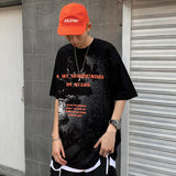 Starry Sky Letter Printed Short-sleeved T-shirt Men - WOMONA.COM