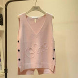 Loose Ladies Knit Vest - WOMONA.COM