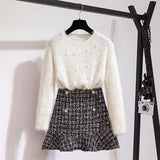 Two-piece Beaded Sweater - WOMONA.COM