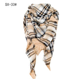 Cashmere-like Colorful Plaid Square Scarf - WOMONA.COM